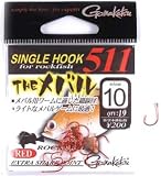 がまかつ(Gamakatsu) シングルフック511 THEメバル レッド #10