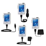 Road Warrior Kit for the Dell Axim x3i includes a Car & Wall Charger AND USB cable AND Battery Extender - Gomadic Brand w/ TipExchange Technology
