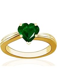 14K Yellow Gold Heart Cut Emerald Solitaire Ring (GIA Certificate)