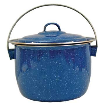 Camping Blue Enamel Kettle Pot 3qt