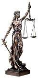 JUSTITIA Themis Goddess of Justice & Law Statue Real Bronze Powder Cast Sculpture