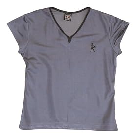 Buy Ladies Balle de Match Chevron V-Neck Top-Grey by Balle de Match