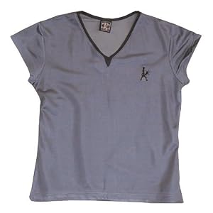 Buy Ladies Balle de Match Chevron V-Neck Top-Grey