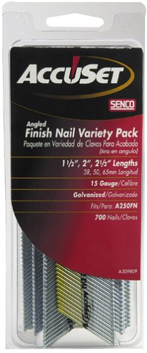 AccuSet A309809 Variety Pack 15 Gauge Angled Finish Nails