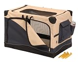 Soft Side Pet Crate 1000, 20x13x12 - Navy/Tan