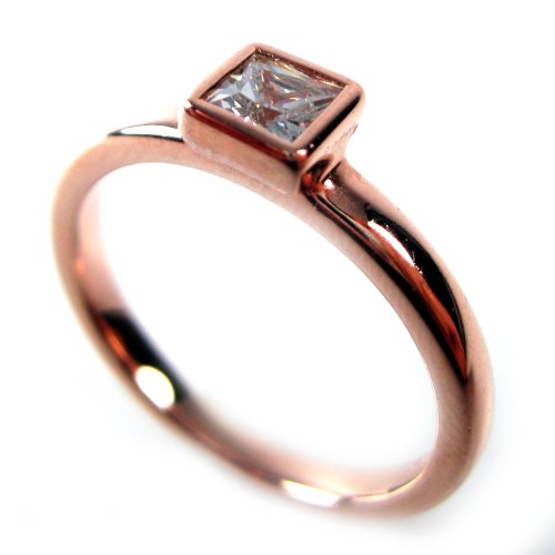 Positano Damen-Ring 925 Sterling-Silber rot vergoldet mit einem wei&szlig;en Zirkonia R11400CZR- Preisvergleich