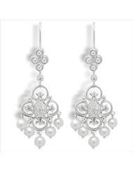 14K white gold Gredel Freshwater cultured pearl earrings