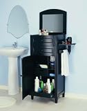 "Antique Black" with Sand Through Terra Cotta Bath Armoire By Powell Furniture