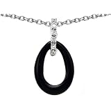 0.25 (1 4) cttw 14k gold plated 925 Sterling Silver Onyx Pearl Enhancer Pendant