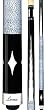 Ebony Forearm Diamond Inlays Lucasi 58" Two-Piece Billiard Cue (18oz-21oz) - Billiards Equipment