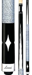 Ebony Forearm Diamond Inlays Lucasi 58" Two-Piece Billiard Cue (18oz-21oz) - Billiards Equipment
