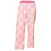 Pink and black diagonal diamond tartan plaid check flannel cotton pants for lounging, sleep, sports. Unisex relaxed fit, available in 3 Youth sizes, exposed elastic waist