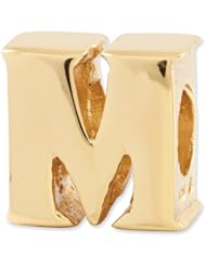 Sterling Silver Gold plated Reflections Letter M Bead