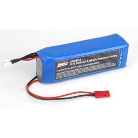 11.1V 2400mAh 3 Cell LiPo Tx Pack: Z-1,Helios by TEAMLOSI
