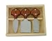 Woodard & Charles 3-Piece Rosewood Handle Specialty Cheese Knife Set in Wooden Crate