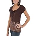 Paisley Stars Graphic Tee - Chocolate