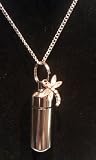 Keepsake Cremation Urn 18 Necklace with Dragonfly and Velvet Pouch