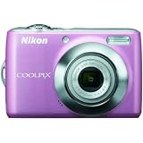 Nikon Coolpix L21 Digitalkamera (8,0 Megapixel, 3,6-fach Weitwinkelzoom, 6,2cm (2,5-Zoll) Display) Kit pink