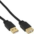 Inline USB 2.0 Flachkabel Verl�ngerung - A Stecker / Buchse - schwarz - Kontakte gold - 2m