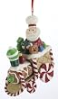 3.25" Gingerbread Kisses Santa Claus Candy Train Christmas Ornament