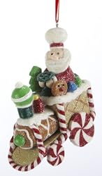 3.25" Gingerbread Kisses Santa Claus Candy Train Christmas Ornament
