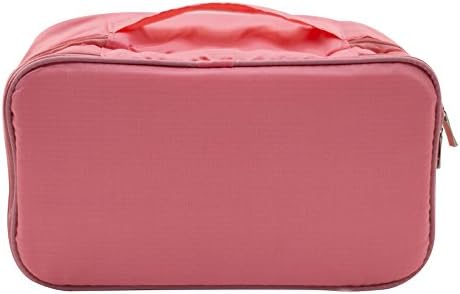 Xiety Small Packing Cubes Bra Underwear Storage Bag - Portable Nylon Travel Kit Organizer with Zipper Closure (Orange)