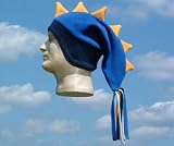 Blue and Yellow Ski Fleece Dragon Hat - XL