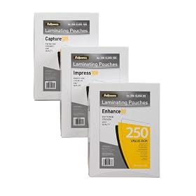 Fellowes Capture A4 125Micron Laminating Pouch 250Pk