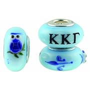 Kappa Kappa Gamma Sorority Hand Painted Fenton Glass Bead