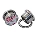 Longbeauty Stainless Steel Peony Flower Ear Plug Stretcher Pair