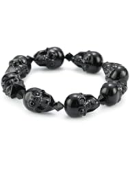 Tarina Tarantino "Classic" Black Skull Stretch Bracelet