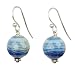 Blue Agate Simple Drop Sterling Silver Earrings