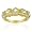 18K Gold over Sterling Silver Beaded Designer Band Ring with White Topaz