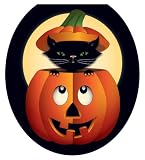 Toilet Tattoos TT-H702-R Peek-A-Boo Kitty Design, Round