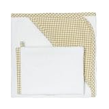 Tadpoles Hooded Towel and Wash Mitt - Natural Gingham