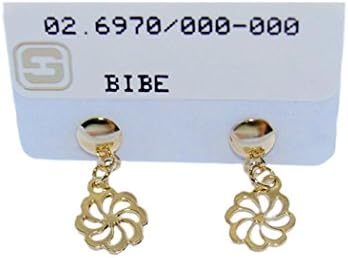 Child's 18K SKILLUS Gold Pinwheel Dangle Stud Earrings, Anti-allergenic, 3+Yrs (02.6970)