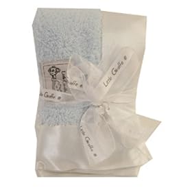 Little Giraffe Blue Satin Chenille Blanky
