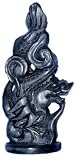 Asian Dragon sculpture - hand carved stone - black