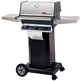 MHP Gas Grills THRG2 Hybrid Propane Gas Grill W SearMagic Grids On Black Cart