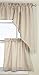 Lorraine Home Fashions Ribcord Tier Curtain Pair, 54-Inch x 36-Inch, Buttercream
