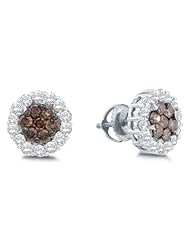 1.53 cttw. Diamond Flower Earrings 14K White Gold