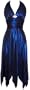 Stretch Halter Dress Fairy Hem Prom Formal Holiday Party Gown, 2X, Midnight-Blue