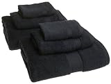 Famous Maker  6 Piece Towel Set, Black