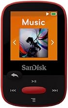 SanDisk Clip Sport 4GB MP3 Player, Red With LCD Screen and MicroSDHC Card Slot- SDMX24-004G-G46R