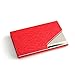 Partstock(TM) Ladys Cross Pattern PU Leather and Stainless Steel Business Name Card Holder Wallet Leather Credit Card ID Case/Holder 25 Name Cards Case with Magnetic Shut.(Red)