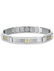 STEL Stainless Steel/14k and Diamond Bracelet