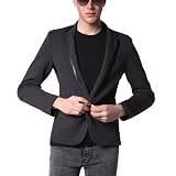 Doublju Mens Casual One Buttom Blazer Jacket (J107Z)