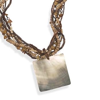 8 Strand Fashion Necklace and Shell Pendant