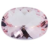 Morganite 14x10 MM Oval Checkerboard Cut: 4.79 Carats from the mines of Madagascar - Cushion Cut- FREE Beautiful Gemstone Box, FREE Gemstone Information card by GIA Gemologist Michael Valitutti