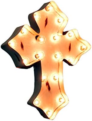 Lighted White Cross Wall Decor